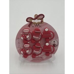 Christmas Straw Toppers 6pk